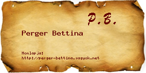 Perger Bettina névjegykártya